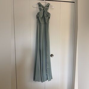 Elegant Agave Green Strapless Evening Dress